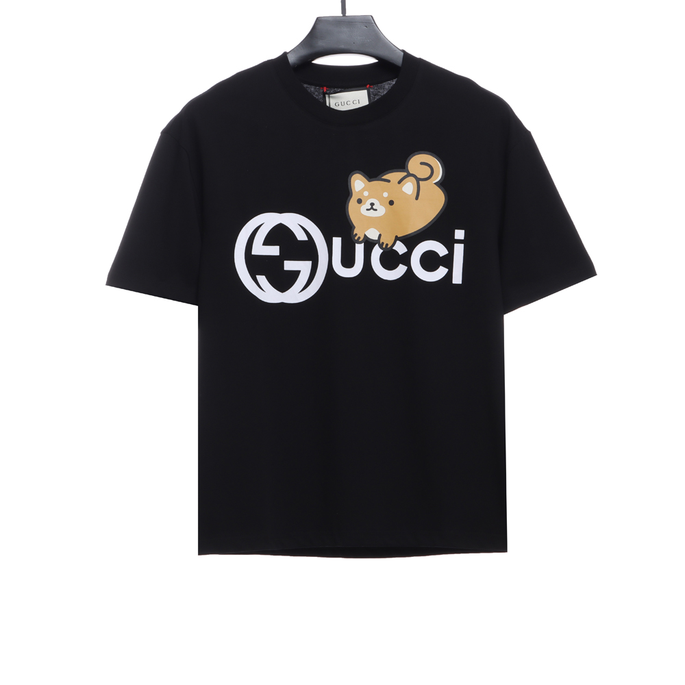 Gucci Kawaii series yellow dog print short sleeves