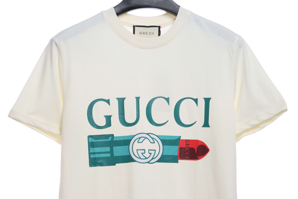 Gucci double G lipstick print short sleeve TSK1
