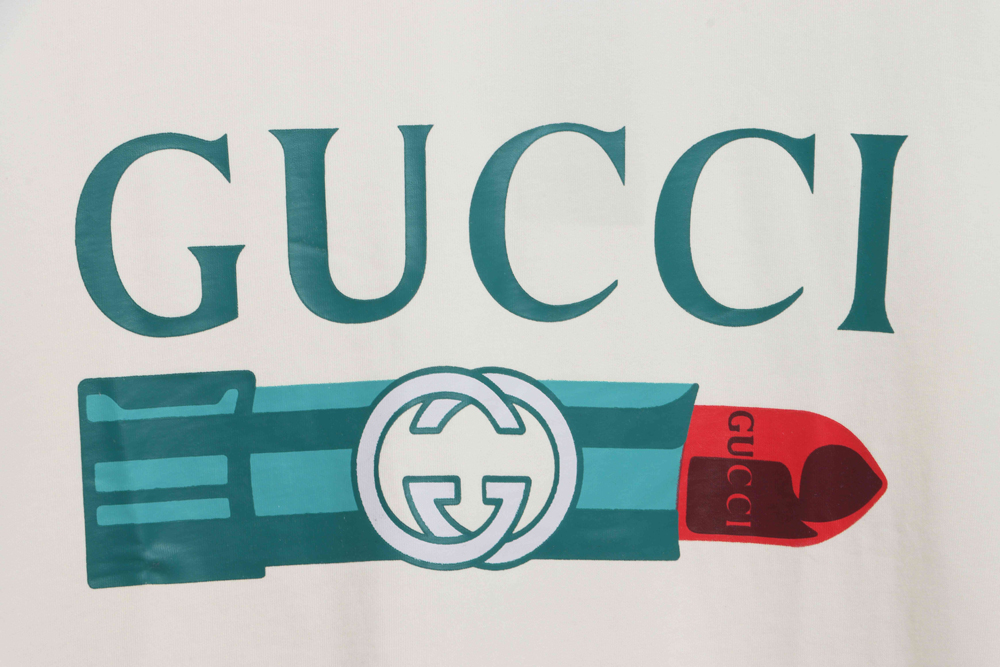 Gucci double G lipstick print short sleeve TSK1