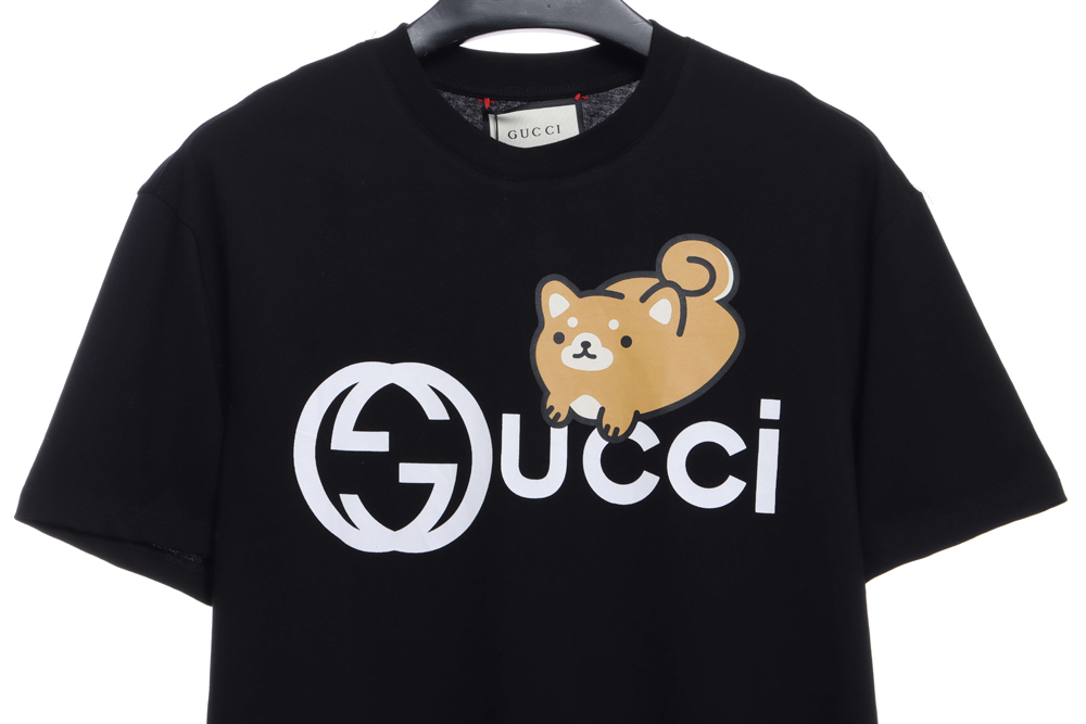 Gucci Kawaii series yellow dog print short sleeves