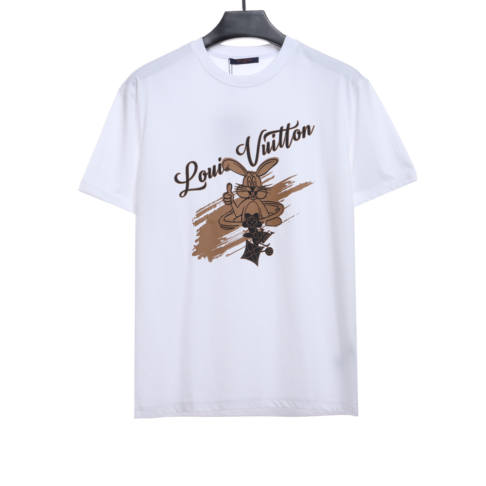 LV Cartoon Bugs Bunny Letter Print Short Sleeves