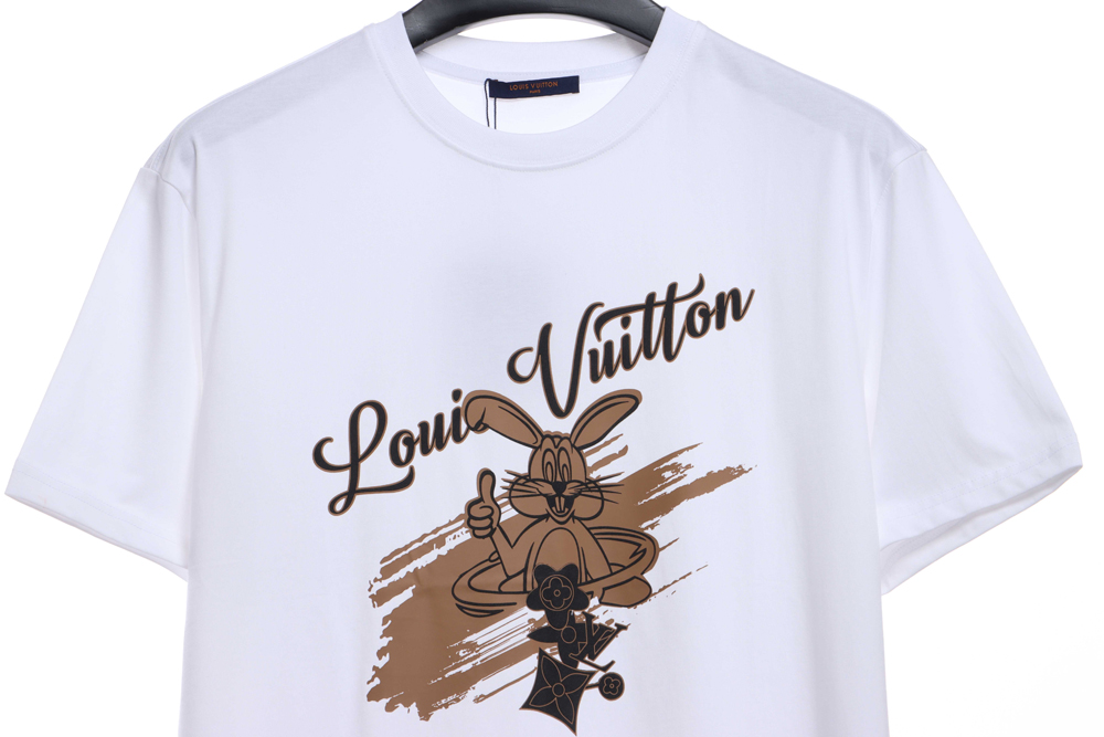 LV Cartoon Bugs Bunny Letter Print Short Sleeves