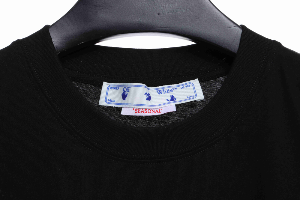 OW embroidered flocked print short sleeves