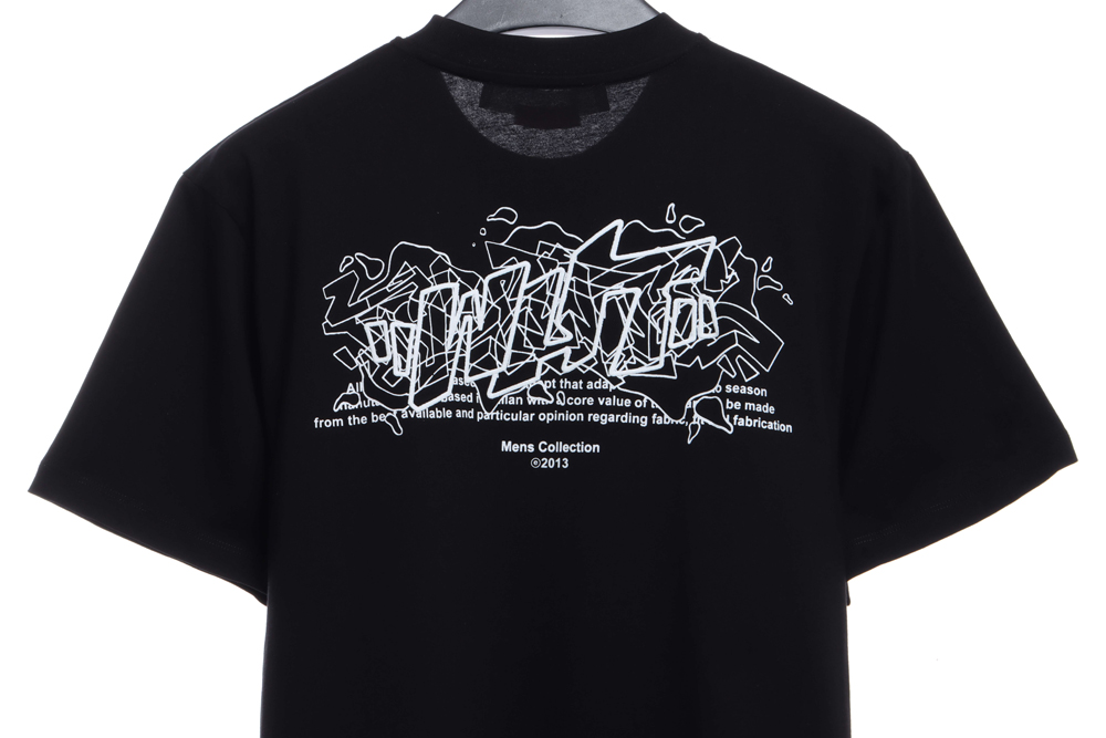 OW embroidered flocked print short sleeves