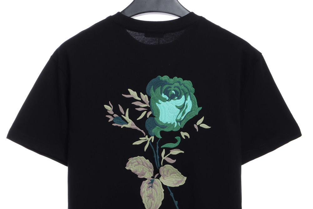 Dior rose logo embroidered short sleeves
