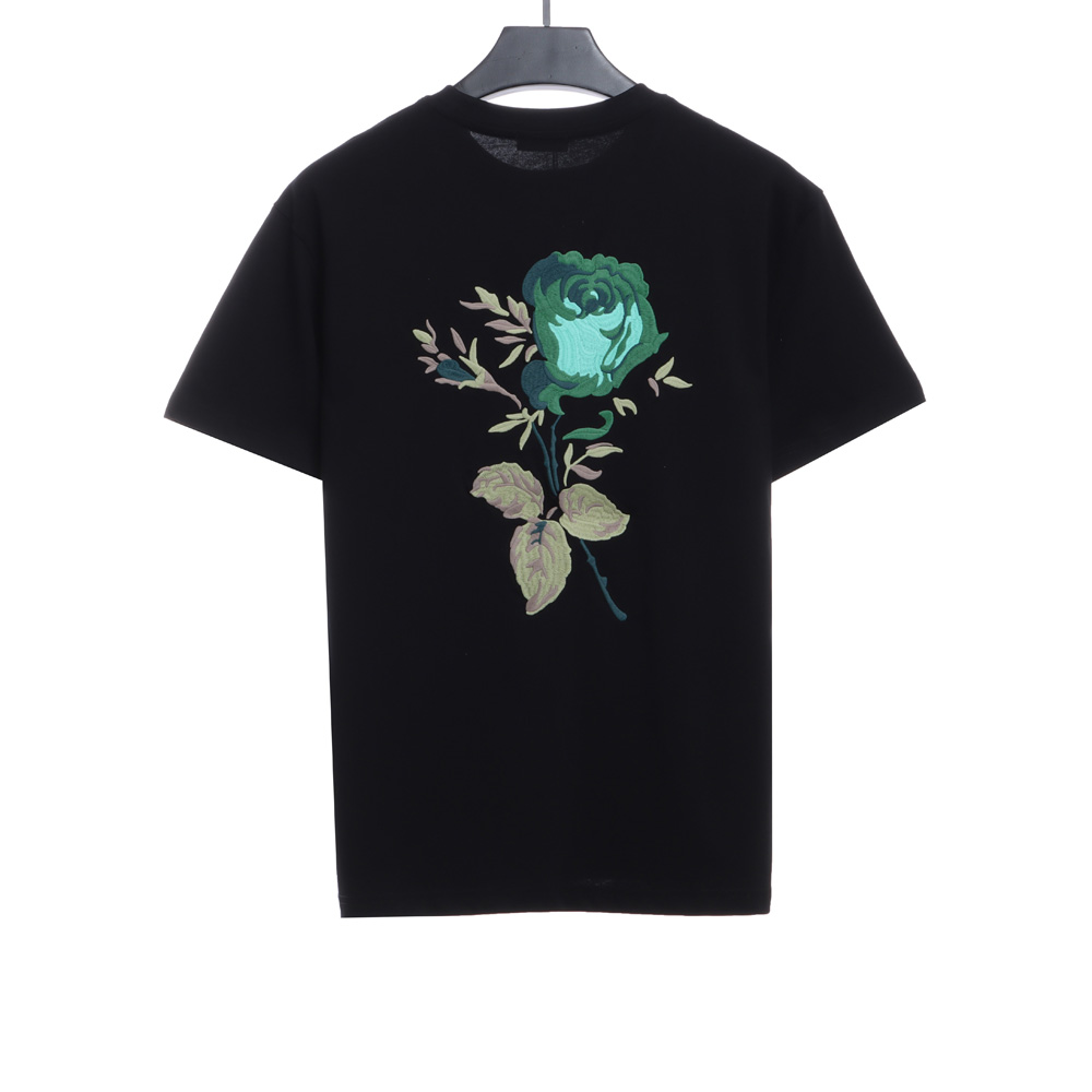 Dior rose logo embroidered short sleeves