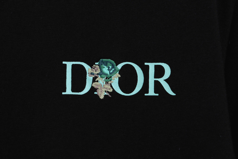 Dior rose logo embroidered short sleeves