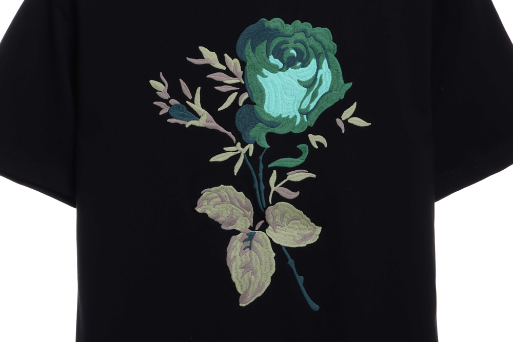Dior rose logo embroidered short sleeves