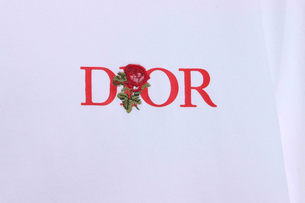 Dior rose logo embroidered short sleeves TSK1