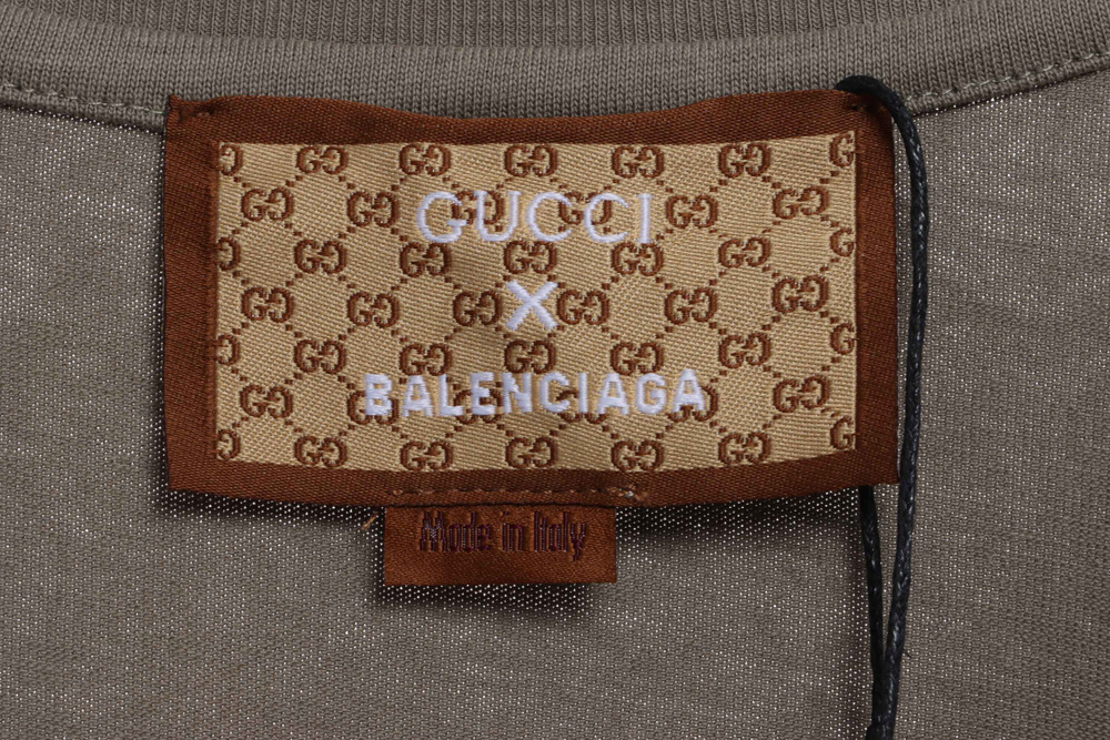 Gucci Joint Balenciaga Double B Embroidery Puzzle Short Sleeve TSK1