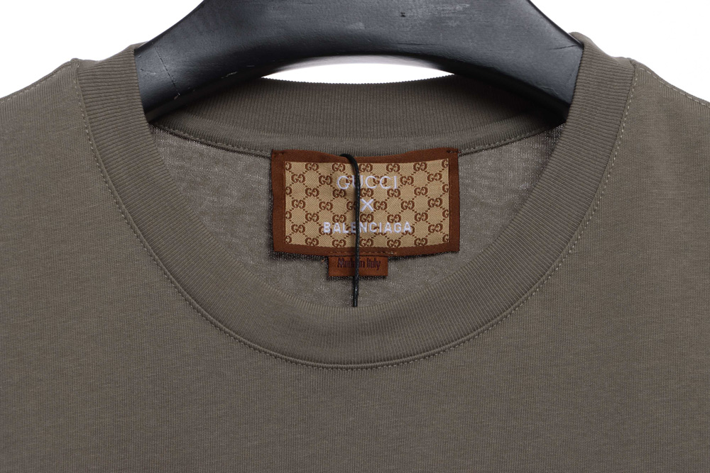 Gucci Joint Balenciaga Double B Embroidery Puzzle Short Sleeve TSK1