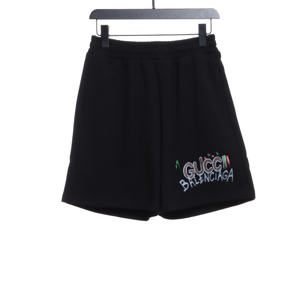 Gucci co-branded Balenciaga hand-painted printed shorts
