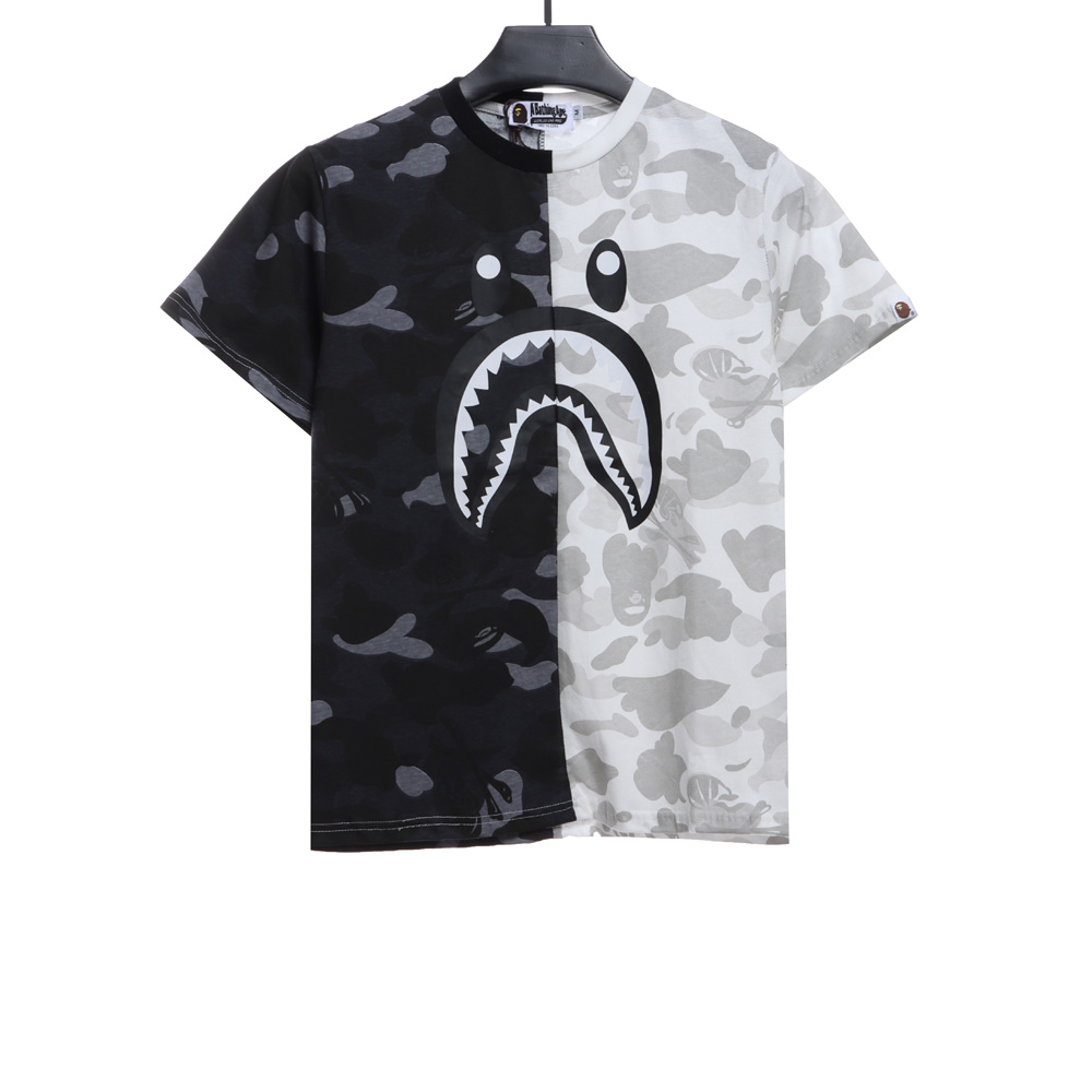 BAPE color matching camouflage shark mouth print short sleeves,Bape