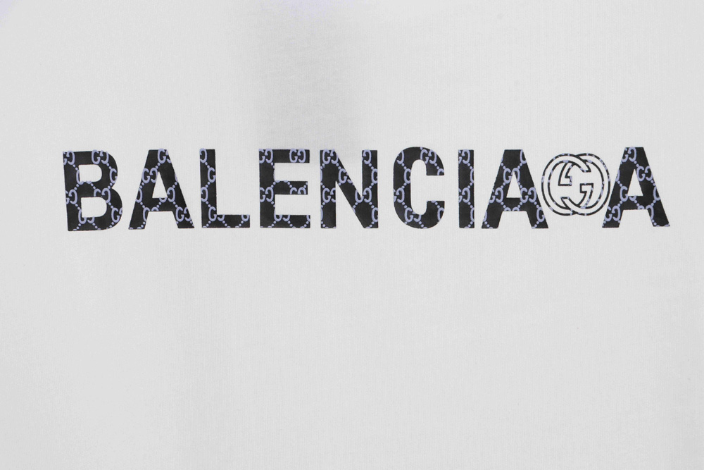 Gucci joint Balenciaga presbyopic letter short sleeve TSK1