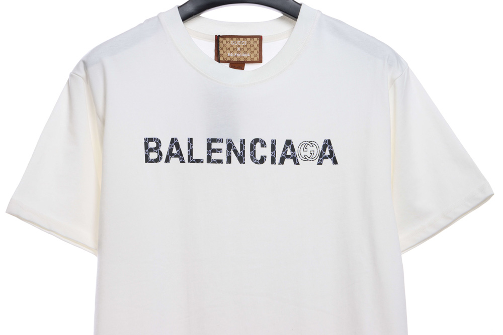Gucci joint Balenciaga presbyopic letter short sleeve TSK1