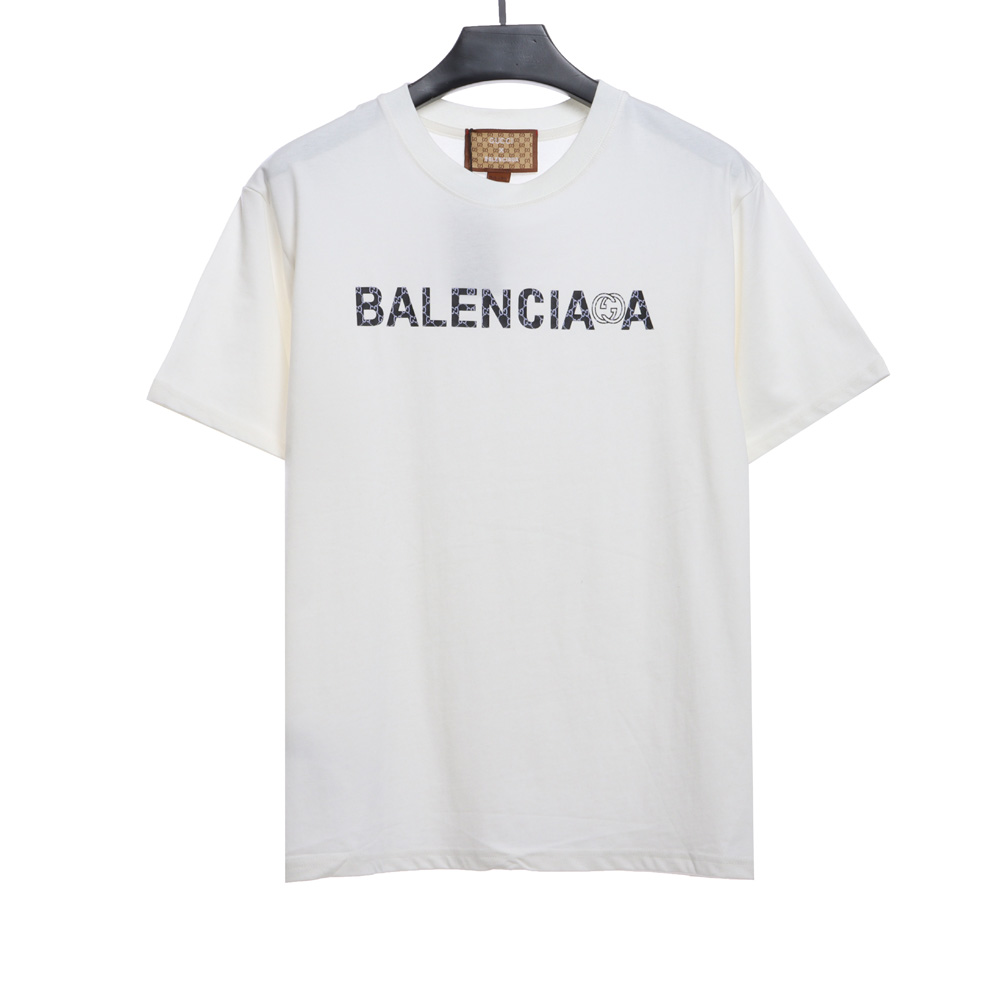 Gucci joint Balenciaga presbyopic letter short sleeve TSK1