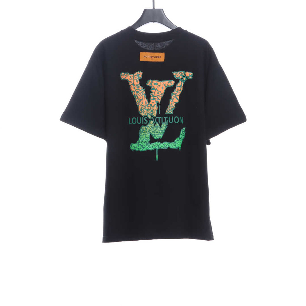 LV Back Three Flower Puzzle LOGO Short Sleeve TSK1
