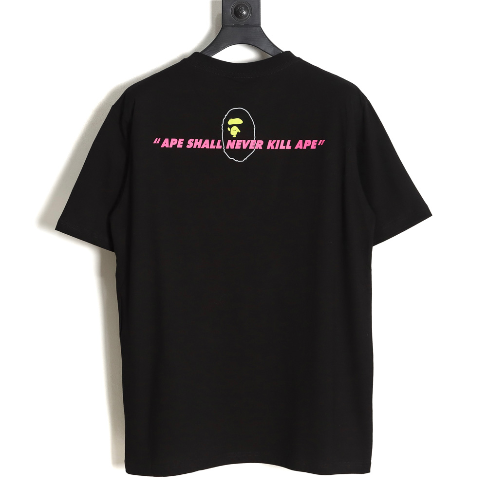 BAPE camouflage ape head pattern contrast color letter print short sleeve TSK1