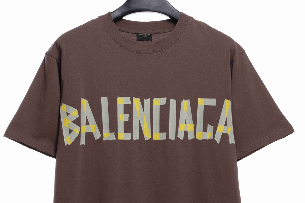 Balenciaga Double B Tape Print Short Sleeve TSK1