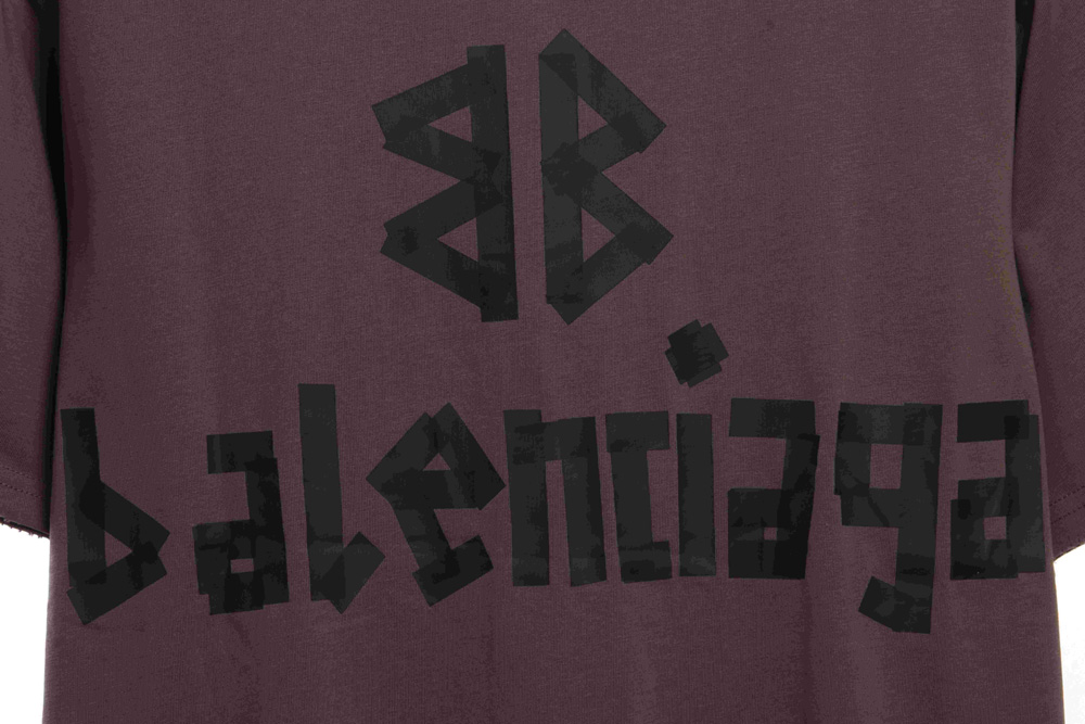 Balenciaga Double B Tape Print Short Sleeve TSK1