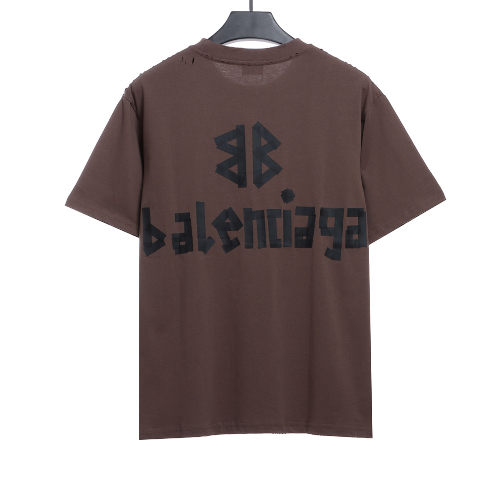 Balenciaga Double B Tape Print Short Sleeve TSK1