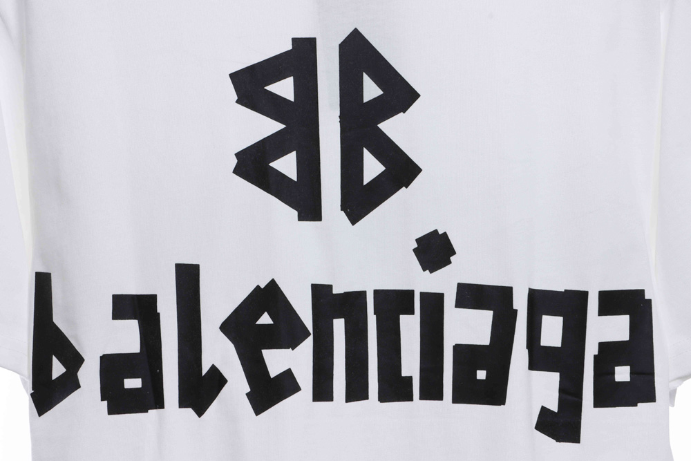 Balenciaga Double B Tape Print Short Sleeves