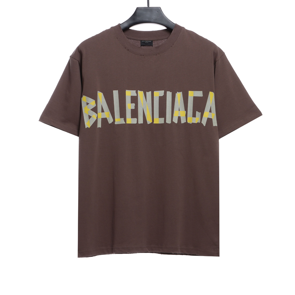 Balenciaga Double B Tape Print Short Sleeve TSK1