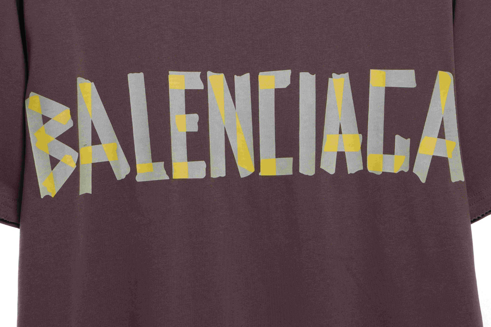 Balenciaga Double B Tape Print Short Sleeve TSK1