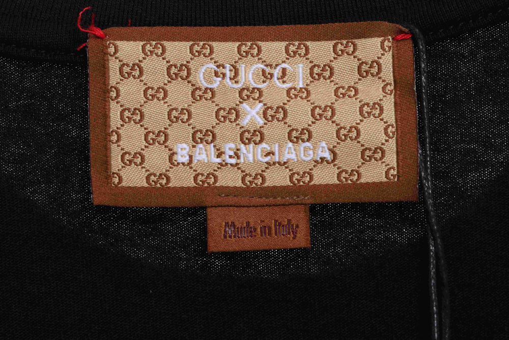 Gucci Joint Balenciaga Irregular Embroidery Short Sleeve TSK1