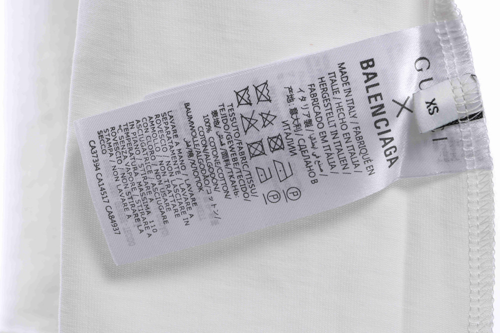 Gucci Joint Balenciaga Irregular Embroidery Short Sleeve TSK2