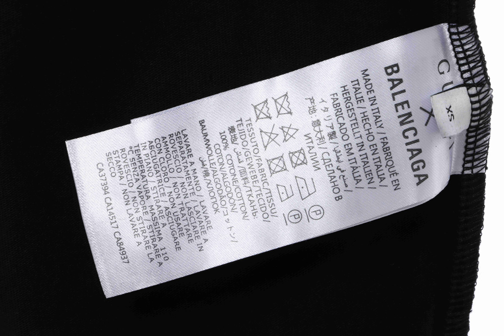 Gucci Joint Balenciaga Irregular Embroidery Short Sleeve TSK1