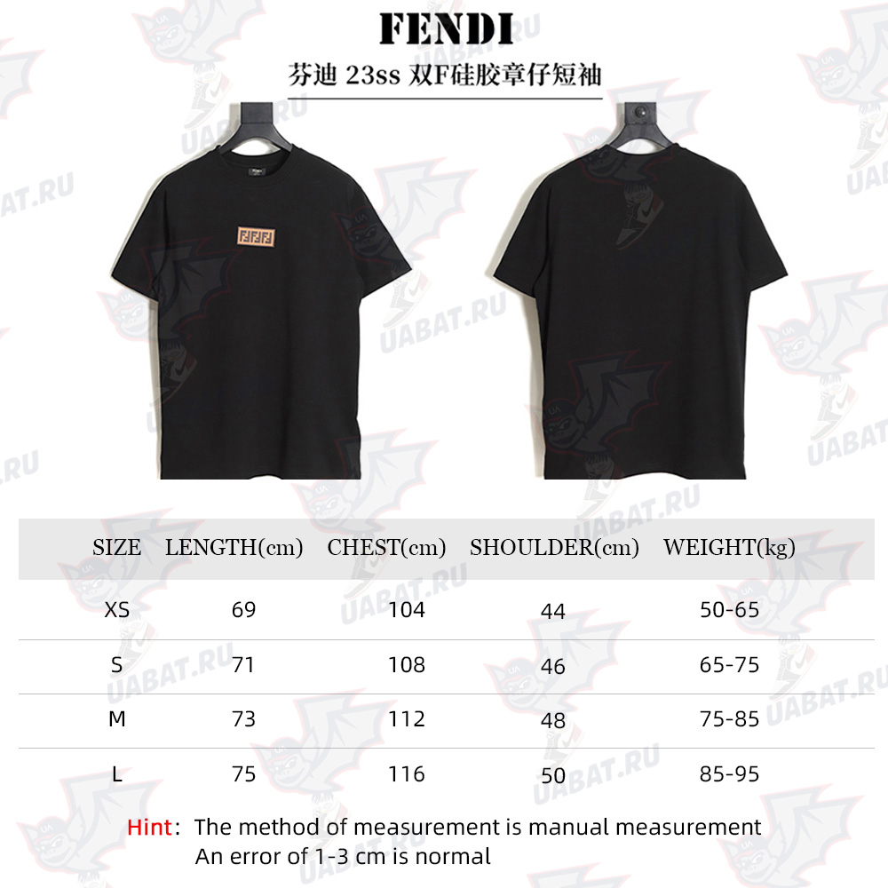 Fendi Fendi 23ss double F silicone patch short sleeves
