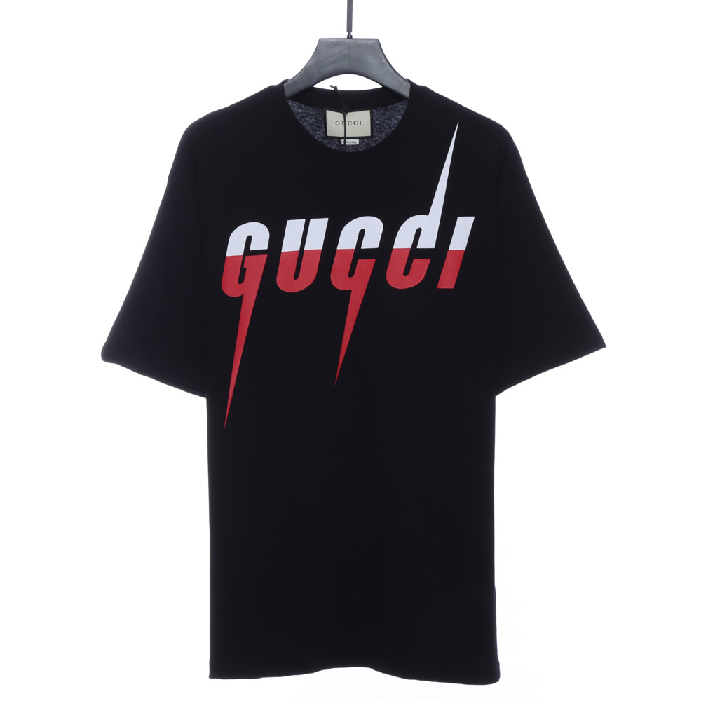 Gucci Color Block Lightning Print Short Sleeve