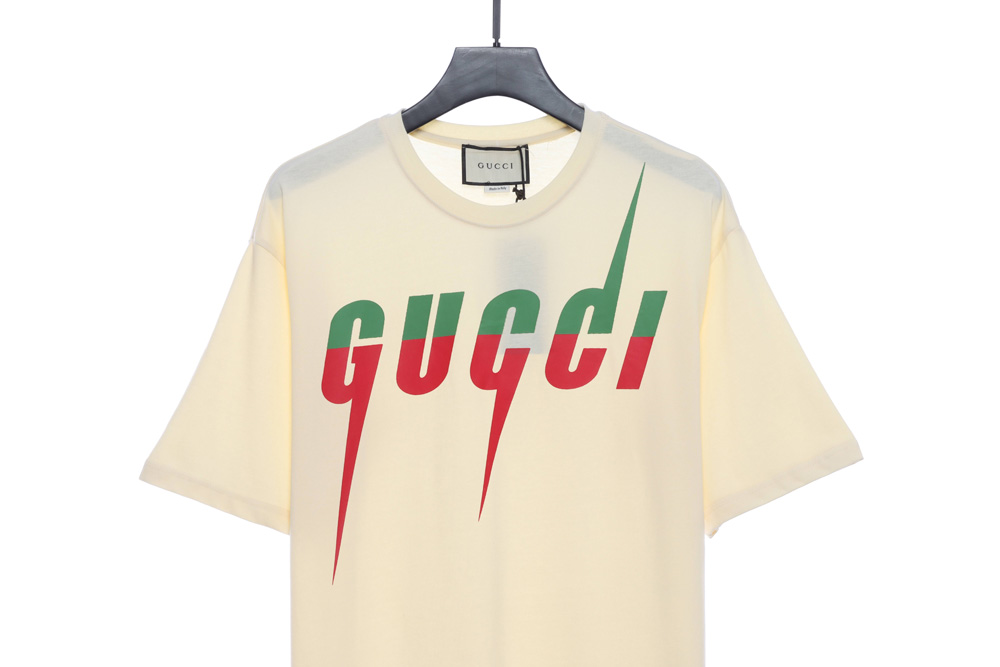 Gucci color matching lightning print short sleeve TSK1