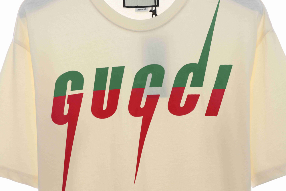 Gucci color matching lightning print short sleeve TSK1