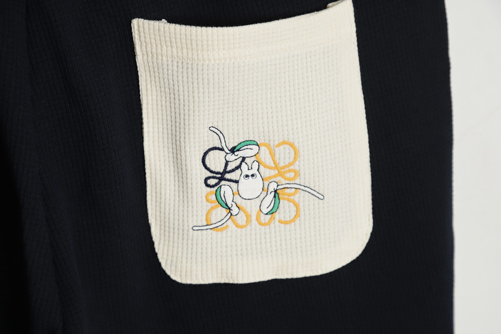 Loewe Luo Yiwei 23ss large pocket Totoro color matching embroidery waffle shorts TSK1