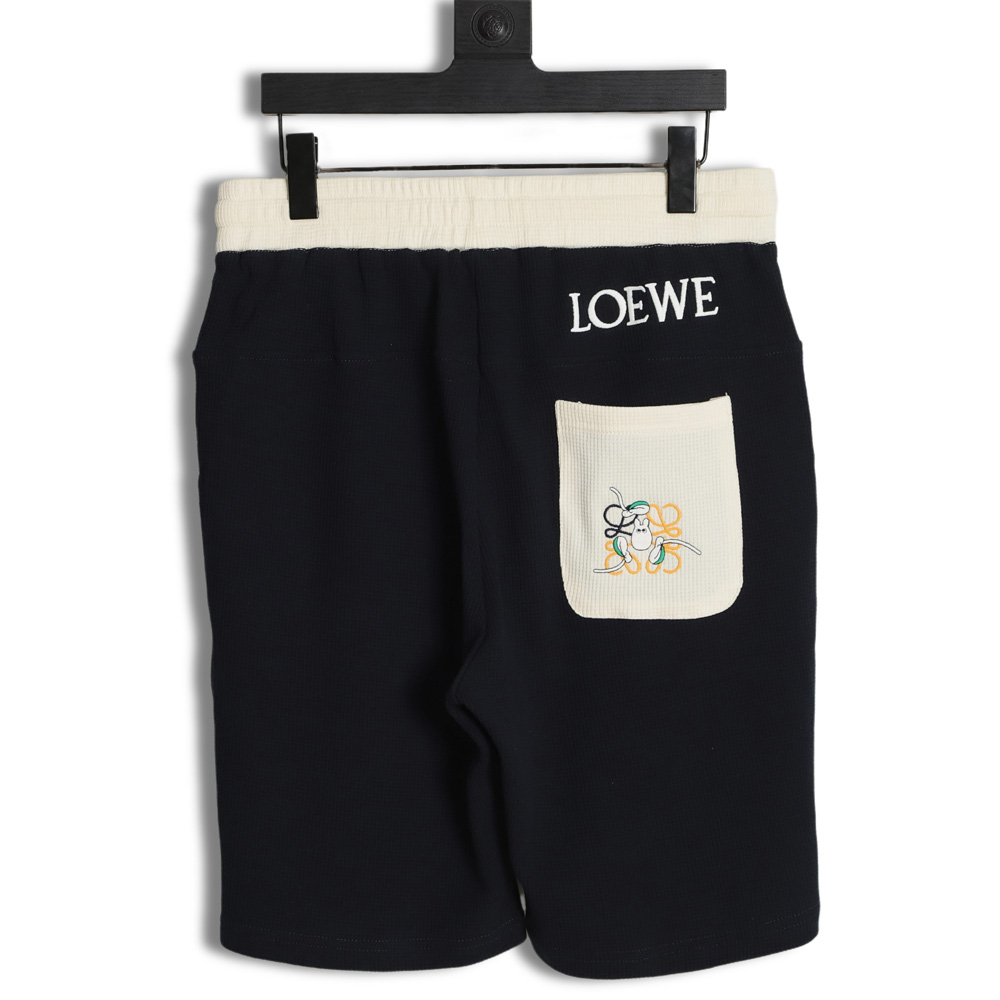 Loewe Luo Yiwei 23ss large pocket Totoro color matching embroidery waffle shorts TSK1