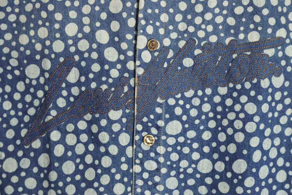 Louis Vuitton LV Louis Vuitton 23SS Polka Dot Denim Short Sleeve Shirt