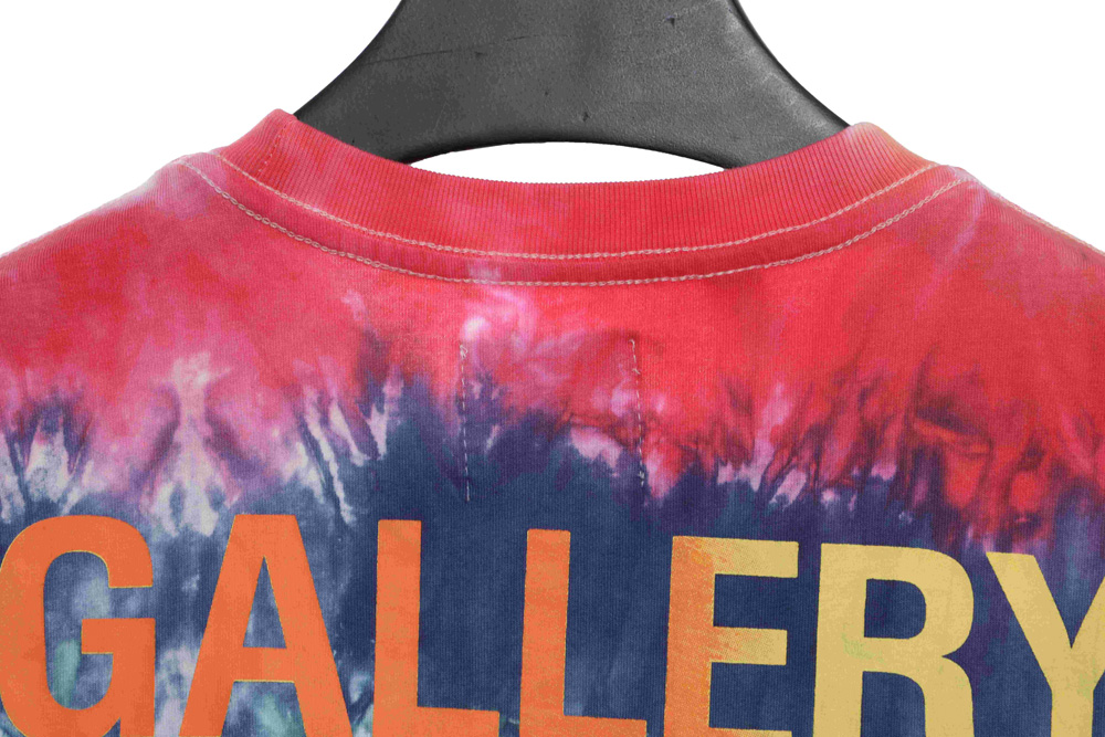 GD back large letter color tie-dye print short sleeves