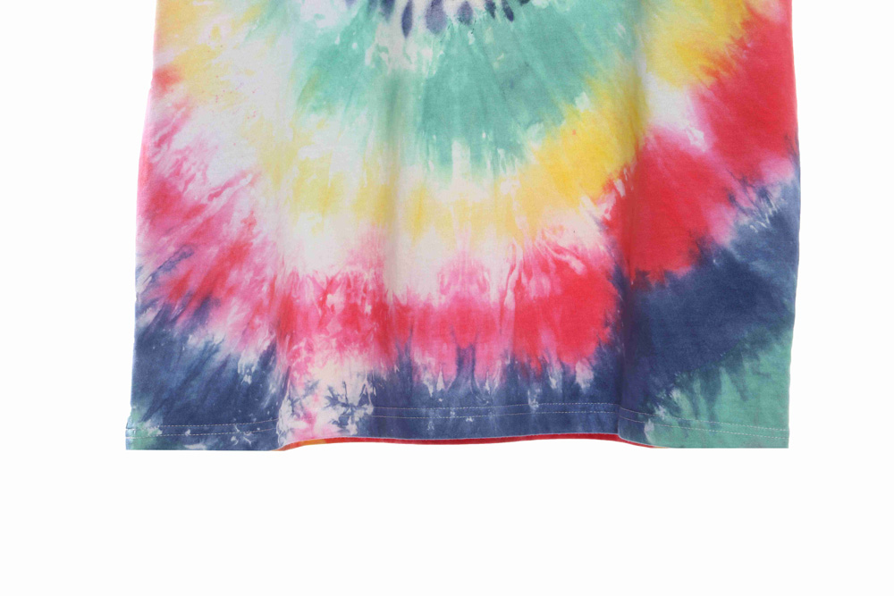 GD back large letter color tie-dye print short sleeves