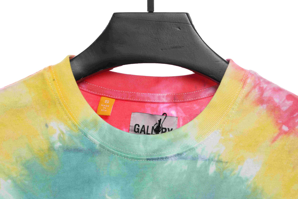 GD back large letter color tie-dye print short sleeves