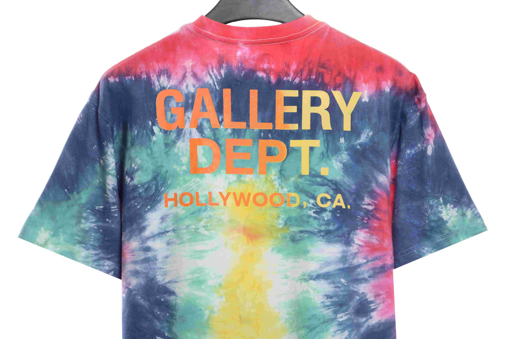 GD back large letter color tie-dye print short sleeves