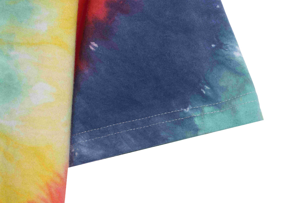 GD back large letter color tie-dye print short sleeves