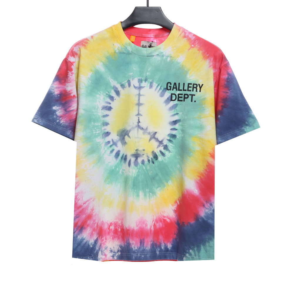 GD back large letter color tie-dye print short sleeves
