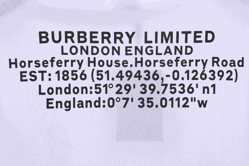 Burberry back letter print short sleeve TSK1