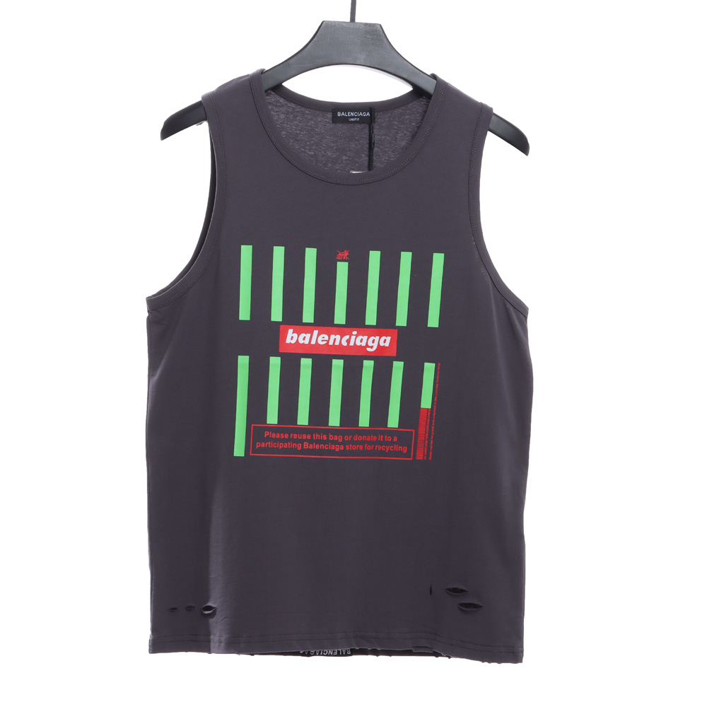 Balenciaga Barcode Ripped Vest