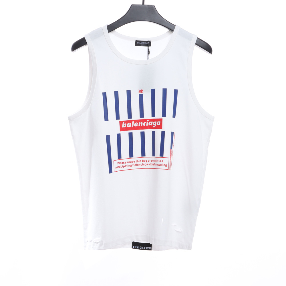 Balenciaga Barcode Ripped Vest TSK1