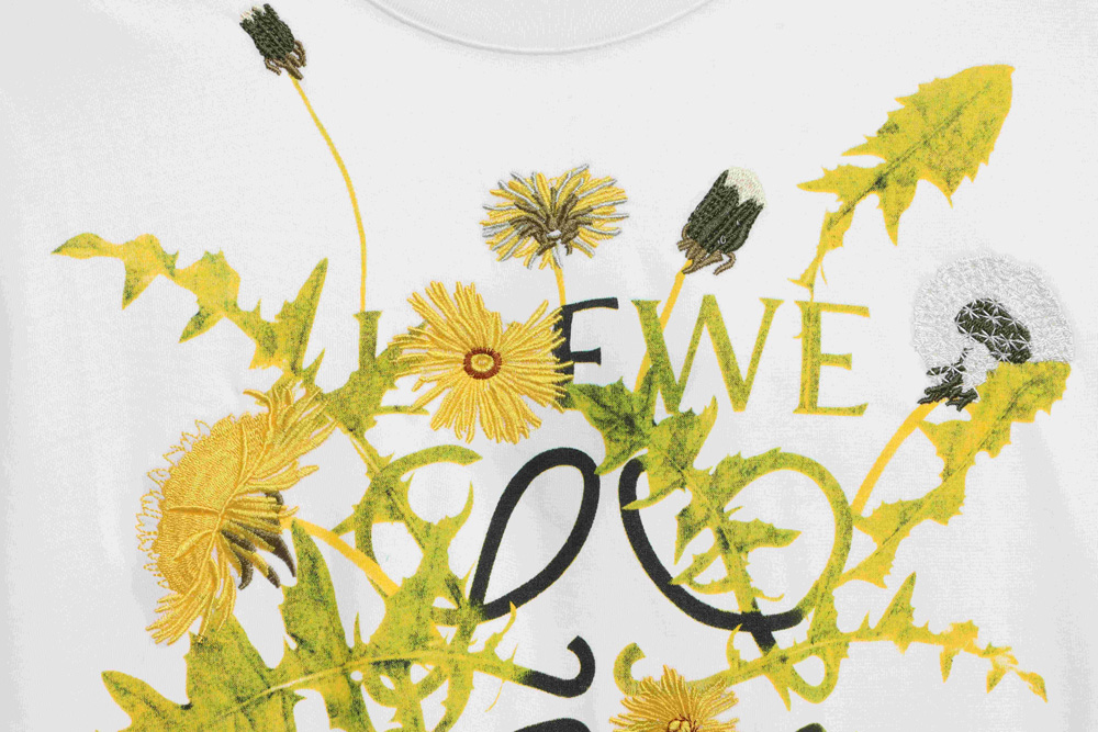 Loewe floral embroidery short sleeves