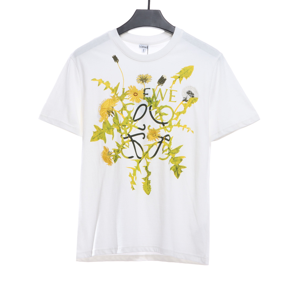 Loewe floral embroidery short sleeves