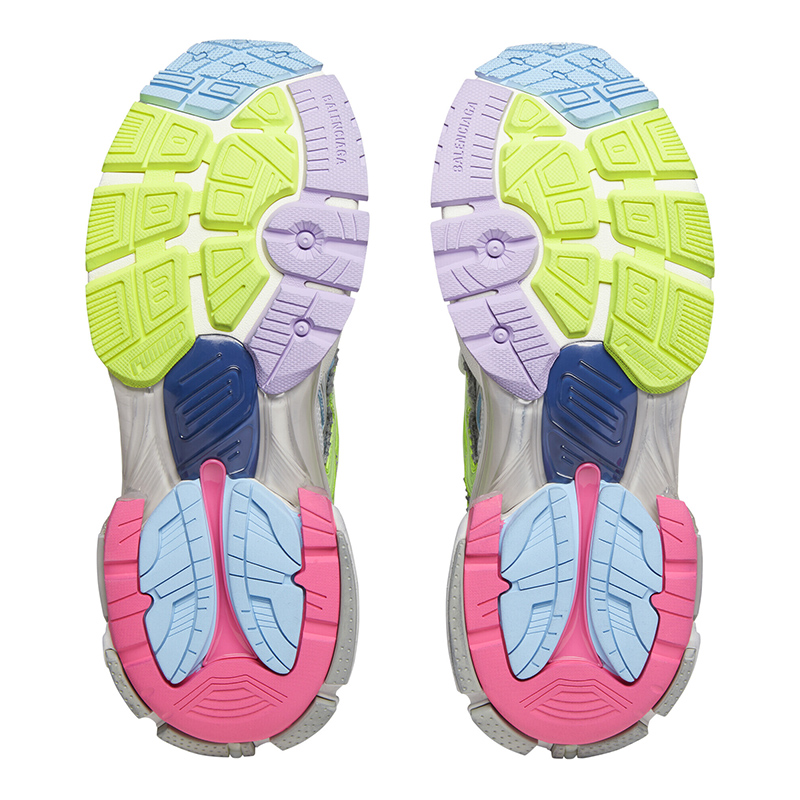 Balenciaga Runner Leather Free Grey Light Purple Neon Yellow White